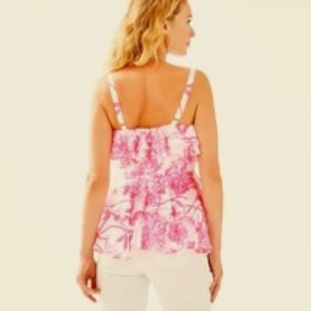 NWT Lilly Pulitzer Ruffled Tier Olive Top